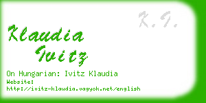 klaudia ivitz business card